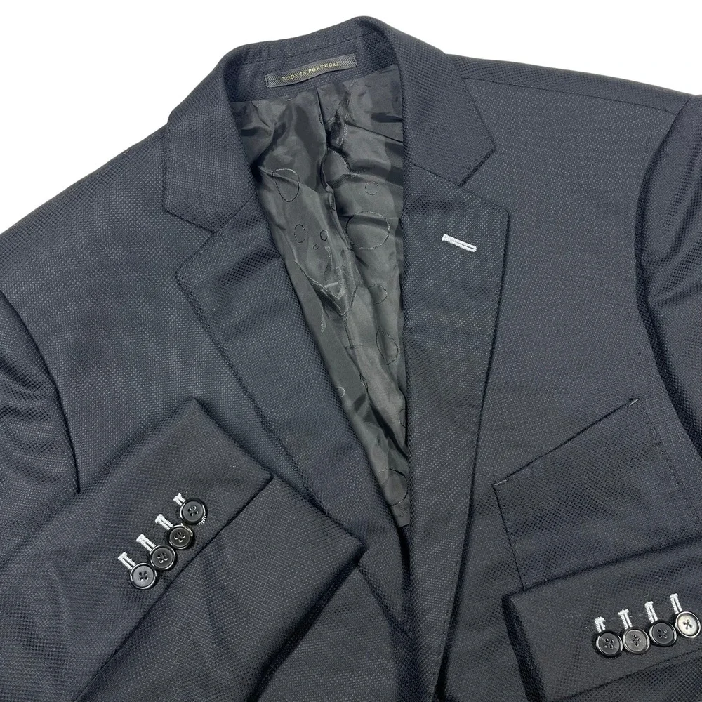 J. Hilburn European Slim Fit Wool Blazer Mens 41R Navy Vitale Barberis Canonico